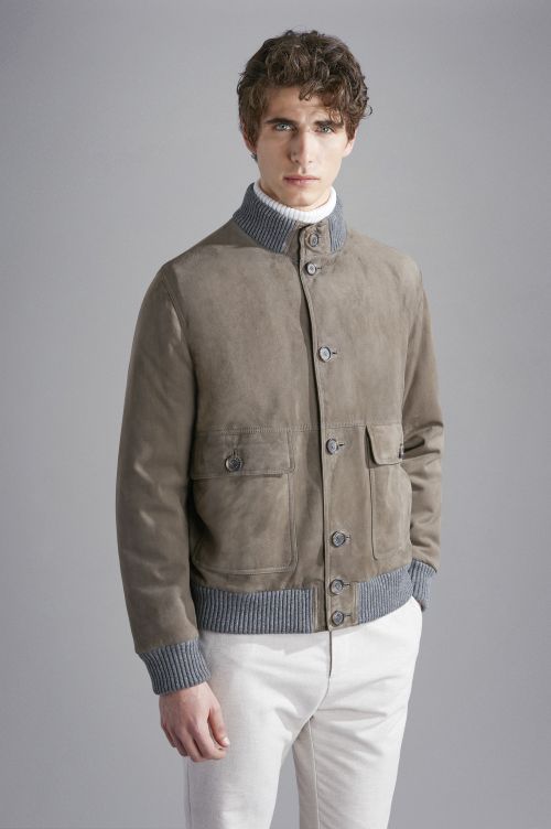 Bomber in suede Aqualeather